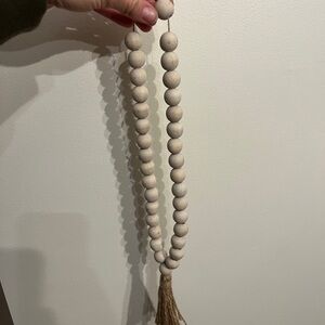 Farmhouse Wooden Bead Garland with Tassel